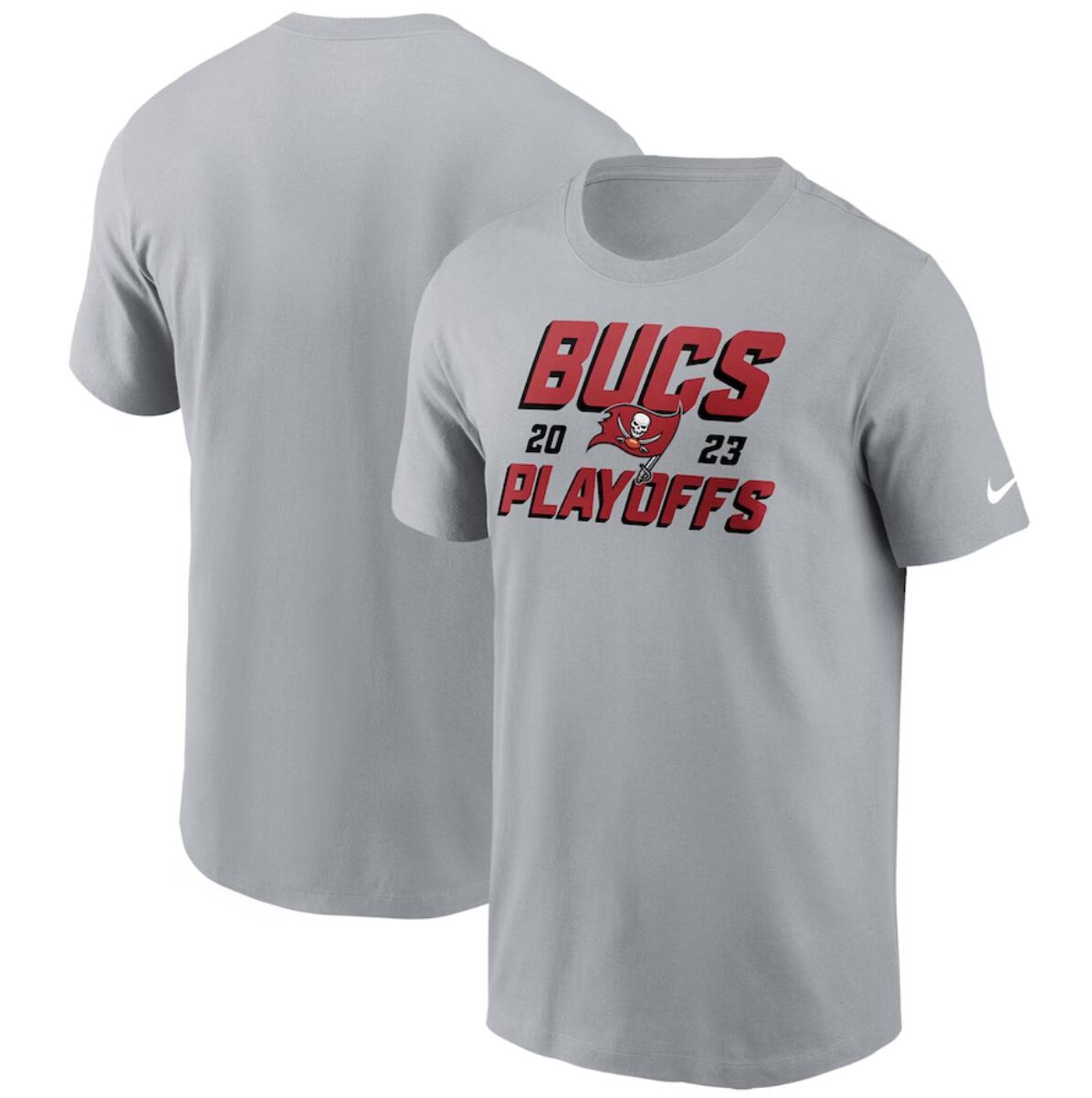 Men's Tampa Bay Buccaneers Gray 2023 Playoffs Iconic T-Shirt